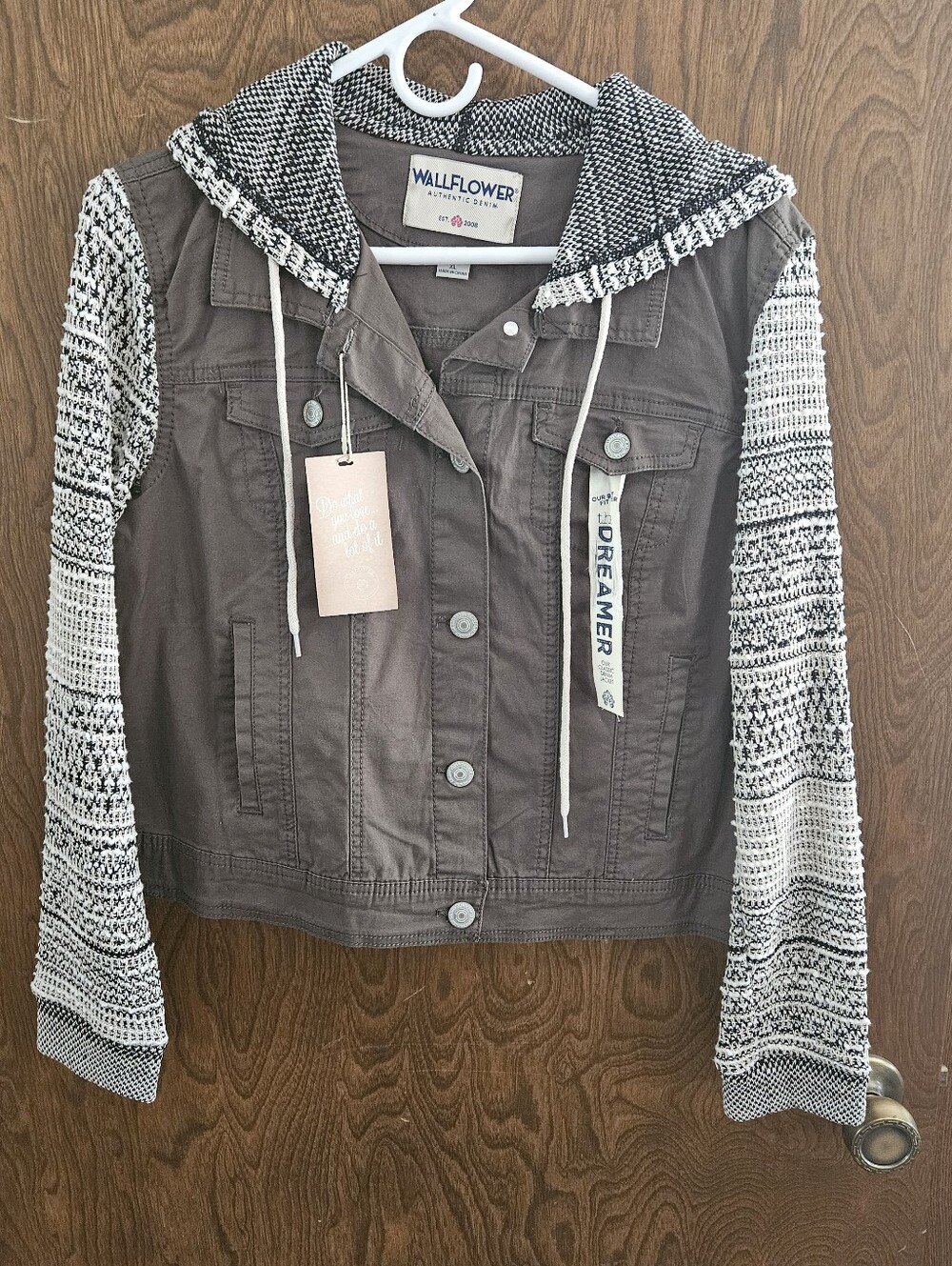 Wallflower Womens Olive Denim Jacket
